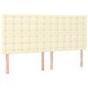 vidaXL Bedframe met hoofdbord kunstleer cr&egrave;mekleurig 180x200 cm