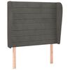 vidaXL Hoofdbord met randen 83x23x118/128 cm fluweel donkergrijs