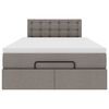 vidaXL Bed poef met matras en LED's 120x190 cm stof taupe