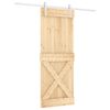 vidaXL Schuifdeur Natuurlijk en Wit 80 x 210 cm Massief Grenenhout