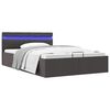vidaXL Bedframe met opslag en LED stof donkergrijs 120x200 cm