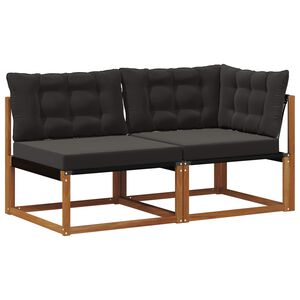 vidaXL Outdoor Midden- en Hoeksalon met kussen 7 Stuk Naturel