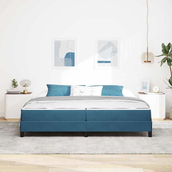 vidaXL Boxspringbed met matras Donkerblauw 200 x 220 cm Stof