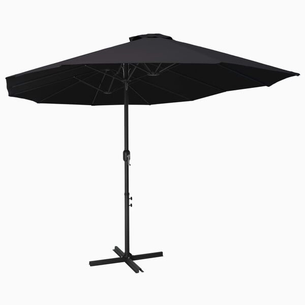 vidaXL Parasol met aluminium paal 460x270 cm zwart