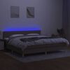vidaXL Boxspring met matras en LED stof taupe 200x200 cm