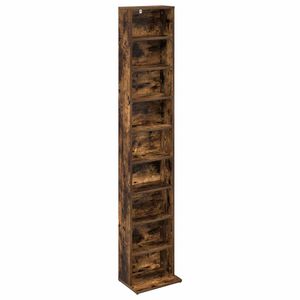 vidaXL CD Kast Gerookt eiken 33 x 23,5 x 175 cm Bewerkt hout