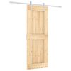 vidaXL Schuifdeur Natuurlijk en Wit 80 x 210 cm Massief Grenenhout
