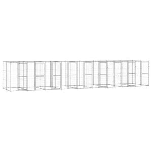 vidaXL Hondenkennel 21,78 m&sup2; gegalvaniseerd staal