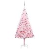 vidaXL Kunstkerstboom met verlichting en kerstballen 210 cm PVC roze