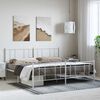 vidaXL Bedframe met hoofd- en voeteneinde metaal wit 193x203 cm