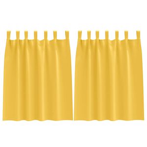 vidaXL Zwart-out Gordijnen met Ringen 2 st Mosterdgeel 140 x 140 cm