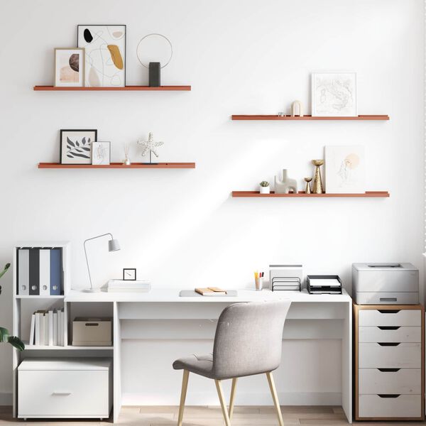 vidaXL Wandplank met plank 4 pcs Rood 100 x 9 x 3 cm Bewerkt hout