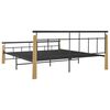vidaXL Bedframe metaal en massief eikenhout 180x200 cm