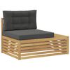 vidaXL Buiten Eind Sofa Wit 115 x 83 x 73 cm Massief Acaciahout