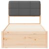 vidaXL Bedframe met Gevoerd Hoofdgedeelte Donkergrijs 75 x 190 cm