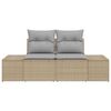 vidaXL Tuinbank Beige 123 x 62 x 69cm poly rattan