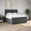 vidaXL Boxspring met matras stof donkergrijs 180x200 cm
