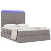 vidaXL Opbergbed met LED met matras Taupe 140 x 190 cm Polyester