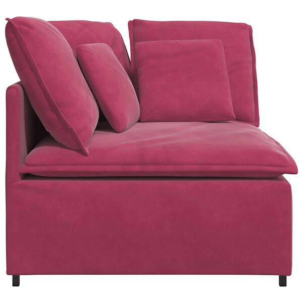 vidaXL Modulaire hoekmodule bank met kussens 100 cm wijnrood