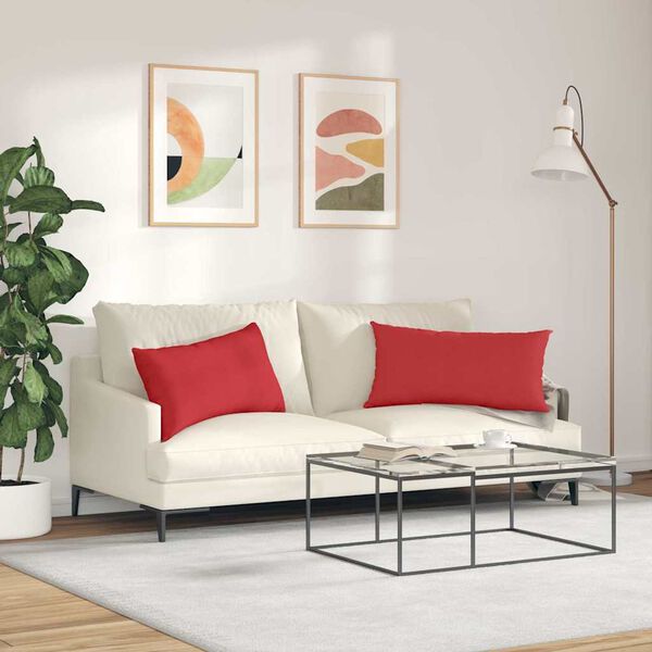 vidaXL Sofa Kussens 2 stuks Rood 80 x 40 cm Stof