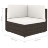 vidaXL 8-delige Loungeset met kussens poly rattan bruin