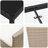 vidaXL Tuin eettafelset met kussen 3 pcs Beige poly rattan