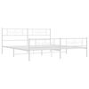 vidaXL Bedframe met hoofd- en voeteneinde metaal wit 180x200 cm