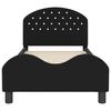 vidaXL Bedframe voor kinderen met hoofdbord Zwart 80 x 160 cm Fluweel