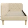 vidaXL Hoekbedframe met hoofdeinde Cr&egrave;me 80 x 200 cm Stof