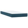 vidaXL Boxspring met matras fluweel donkerblauw 100x210 cm