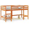 vidaXL Kinderhoogslaper met ladder 80x200 cm massief grenenhout bruin
