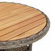vidaXL 5-delige Loungeset met kussens poly rattan en acaciahout grijs