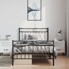 vidaXL Bedframe met hoofd- en voeteneinde metaal zwart 100x190 cm