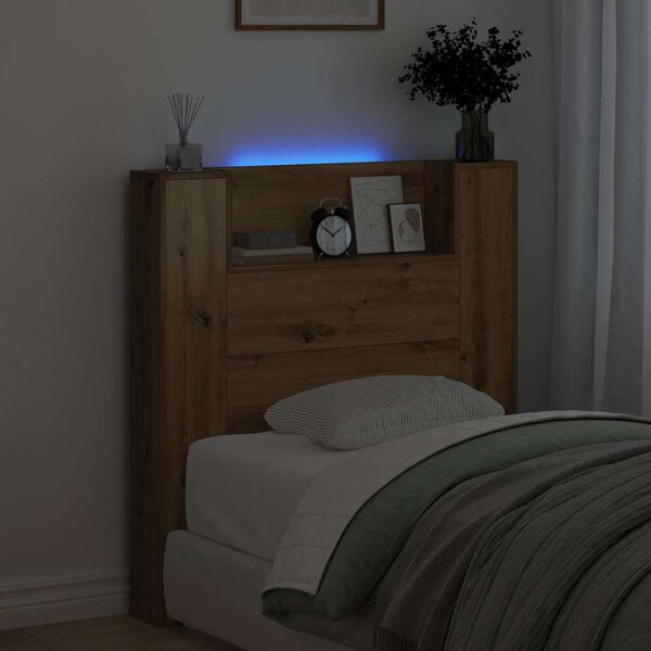 vidaXL Hoofdbord Artisan Eiken 100 x 15 x 103,5 cm Bewerkt hout