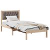 vidaXL Bedframe met hoofdeinde Taupe 90 x 190 cm Massief grenenhout