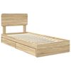 vidaXL Opslag bed met hoofdeinde Sonoma Eiken 90 x 190 cm Bewerkt hout