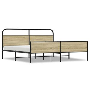 vidaXL Bedframe zonder matras metaal sonoma eikenkleurig 193x203 cm