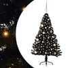 vidaXL Kunstmatig Voorverlicht Kerstboom met 150 LED Zwart 150 cm PVC
