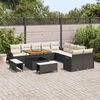 vidaXL Tuin Sofa Set met kussen met opslag 13 pcs Zwart en Cr&egrave;me