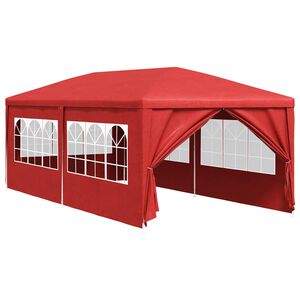 vidaXL Partytent 600 x 300 x 255 cm Rood PE en staal