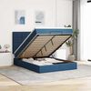 vidaXL Ottoman bed met matras en LED's 140x190cm stof blauw