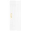 vidaXL Hoge kast 34,5x34x180 cm bewerkt hout hoogglans wit