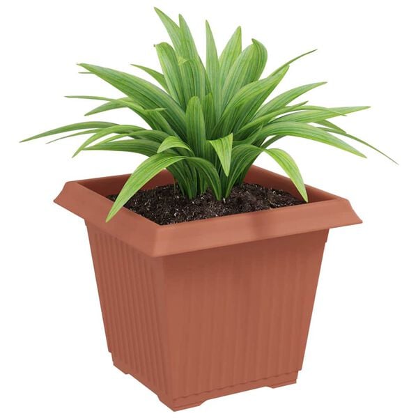 vidaXL Vierkante Bloempot 24 pcs Baksteenrood 20 x 20 x 16 cm