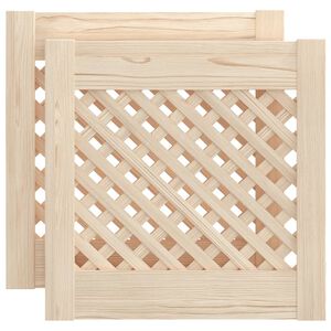 vidaXL Kastdeuren met latwerk 2 st 39,5x39,5 cm massief grenenhout