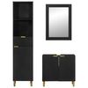 vidaXL 3-delige Badkamermeubelset bewerkt hout zwart