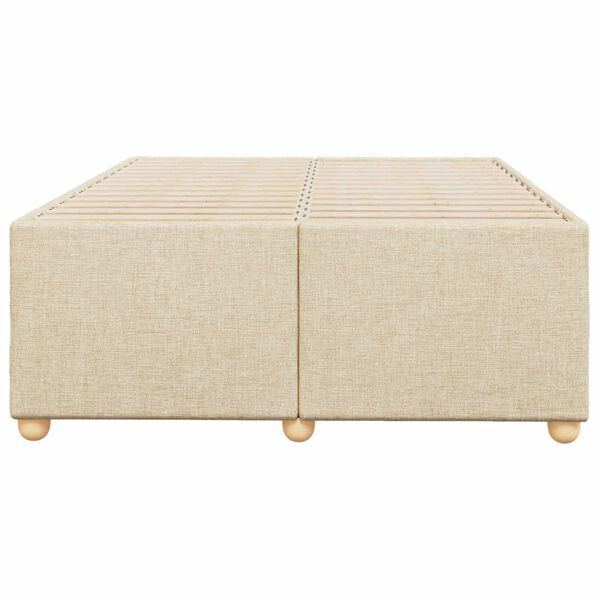 vidaXL Bedframe zonder matras 120x200 cm stof cr&egrave;mekleurig