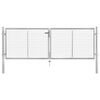 vidaXL Tuinpoort gegalvaniseerd staal 306x75 cm zilver