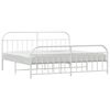 vidaXL Bedframe met hoofd- en voeteneinde metaal wit 200x200 cm