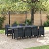 vidaXL Tuin Eetset 9 pcs Antraciet Polt riet