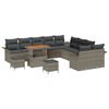 vidaXL Tuinbankenset met kussen 13 pcs Grijs poly rattan